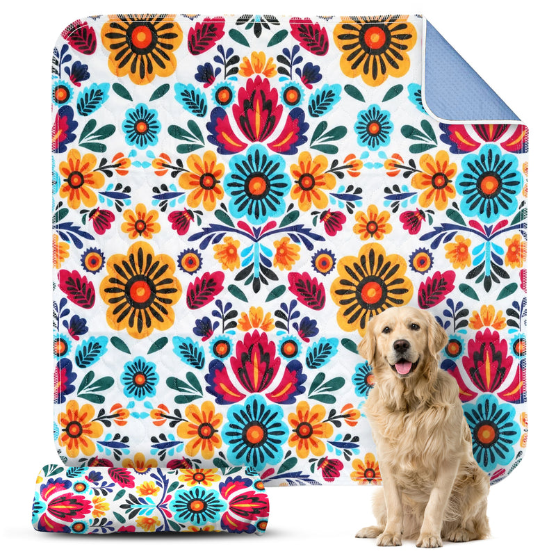 Dia De Los Muertos Flowers Puppy Pad - Dry Paws